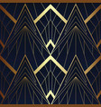 abstract art deco seamless blue and golden vector image