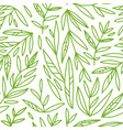 seamless pattern with hand drawn green branches vector image vector image