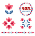 set of design elements - retro tulip flowers vector image