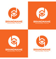 letter pd or bq monogram book hexagonal logo vector image vector image