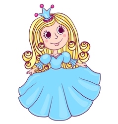 Little cute princess blue Royalty Free Vector Image