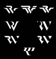 rw logo letter based monogram set vector image vector image