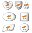 cyprus flag in various shape glossy button vector image vector image