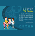 doctor woman and family background poster vector image