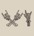set hands skeleton vector image