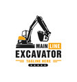 excavator heavy equipment logo vector image