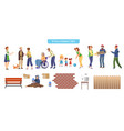 volunteer help flat set vector image vector image