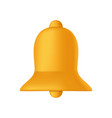 bell icon 3d yellow for alert notification vector image vector image