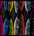 graphic seamless pattern with colorful feathers vector image
