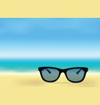ocean shore and sunglasses vector image