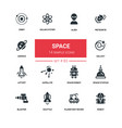 space concept - line design silhouette icons set vector image vector image
