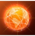 network globe concept orange vector image vector image