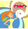 woman with car keys vector image