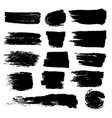 black paint brush strokes dirty inked grunge vector image