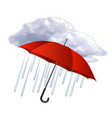 rainy weather icon with clouds and umbrella vector image vector image