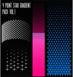 4 point star gradient pack Royalty Free Vector Image