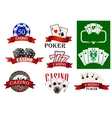 casino and poker emblems or badges vector image vector image