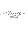mardi gras hand drawn lettering with swooshes vector image