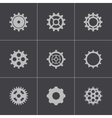 black gear icons set vector image vector image
