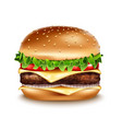 realistic hamburger icon classic burger vector image
