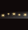 sparklers set realistic flares with flames vector image