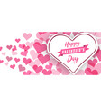 valentines day cute pink heart shape banner vector image