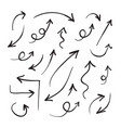 arrows icons hand drawn editable set vector image vector image