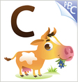 animal alphabet for the kids c cow vector image