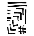 brush strokes set hand drawn scribble abstract vector image