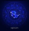 zodiac sign and constellation capricorn vector image vector image