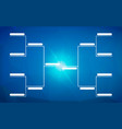 tournament bracket template for 8 teams on blue vector image vector image