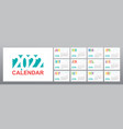 wall calendar 2022 black background set vector image vector image