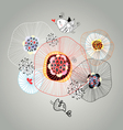 abstract pattern with birds in love vector image