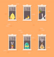 apartment building facade with neighbor easter vector image