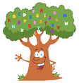 friendly alphabet tree waving vector image