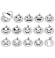 halloween pumpkins vector image vector image