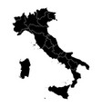 italy black and white administrative map vector image vector image
