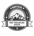 montana mountains - treasure state stamp label vector image vector image