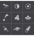 black space icons set vector image
