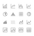 business graph icon set thin line icons vector image