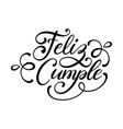 feliz cumple happy birthday hand lettering vector image vector image