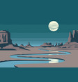 night western landscape with desert and river vector image