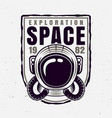 astronaut helmet badge with sample text vector image