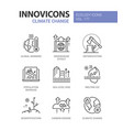 climate change - modern line design style icons vector image