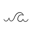 doodle sea wave icon hand drawn simple wavy line vector image