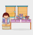 girl with books cartoons vector image