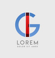 ig logo letters with blue and red gradation vector image