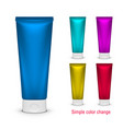 blank color cosmetic tube pack of cream or gel vector image vector image