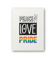 peace love pride design for t-shirt vector image