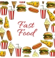fast food lunch dish and drink poster design vector image